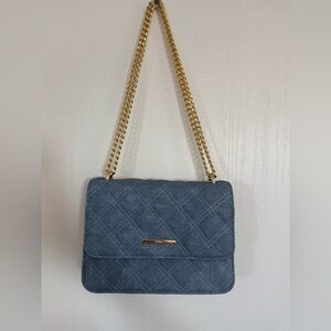Aldo handbag denim with gold chain
